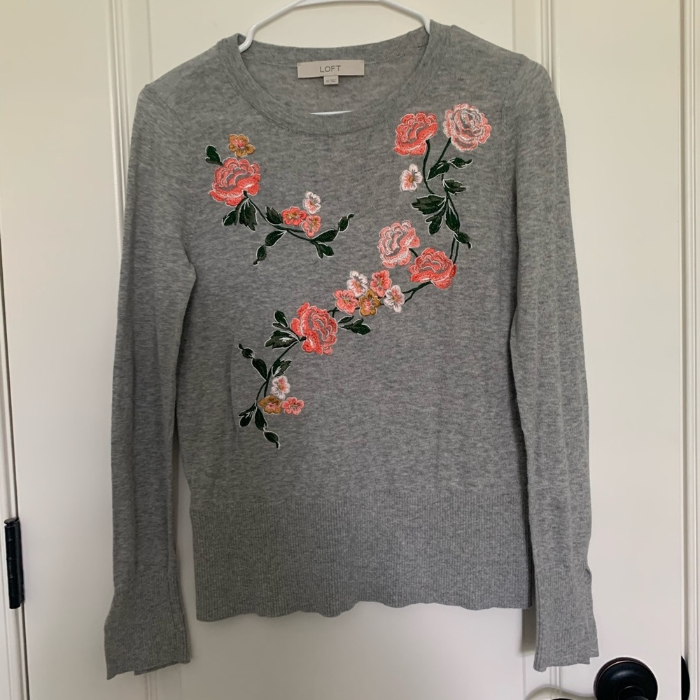 LOFT Embroidered Cardigan